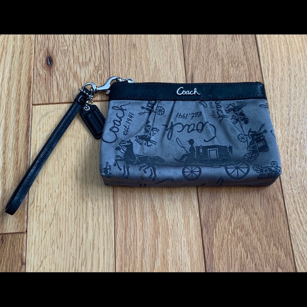 Coach Gray and Black Clutch/Wristlet